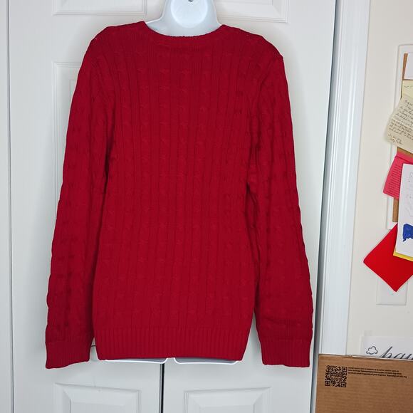 Jeanne Pierre Carmine Red Cotton Textured Sweater NWT Sz XL - Picture 6 of 10